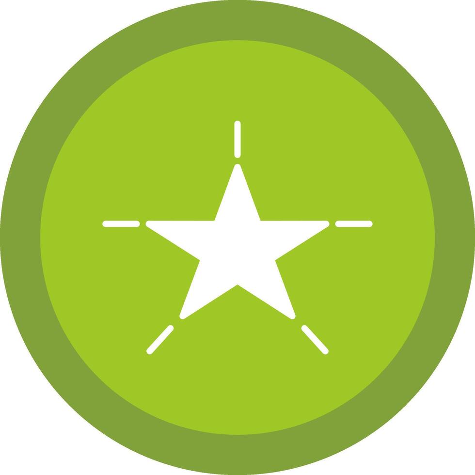 Star Line Shadow Circle Icon Design vector