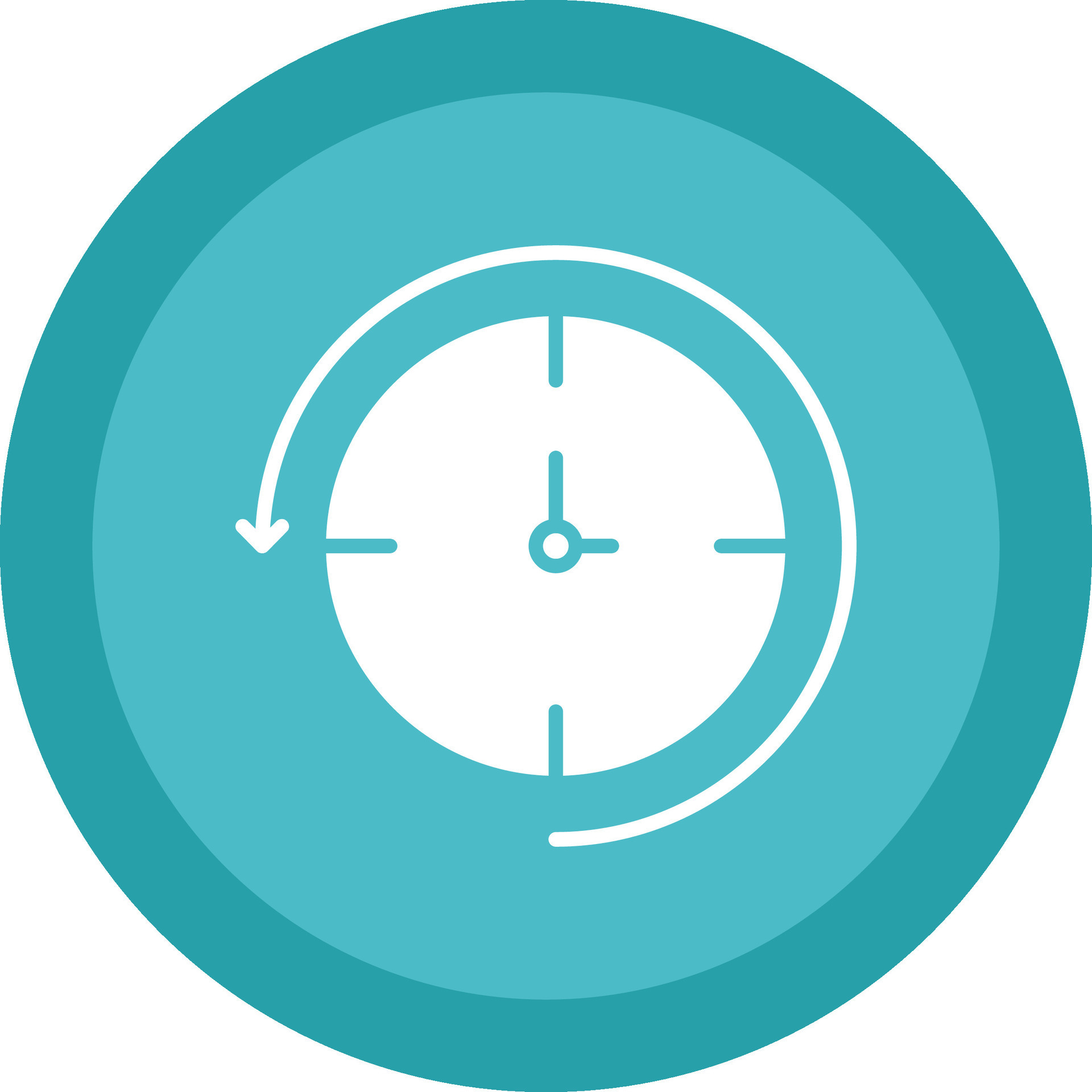 Back In Time Line Shadow Circle Icon Design 43917501 Vector Art at Vecteezy