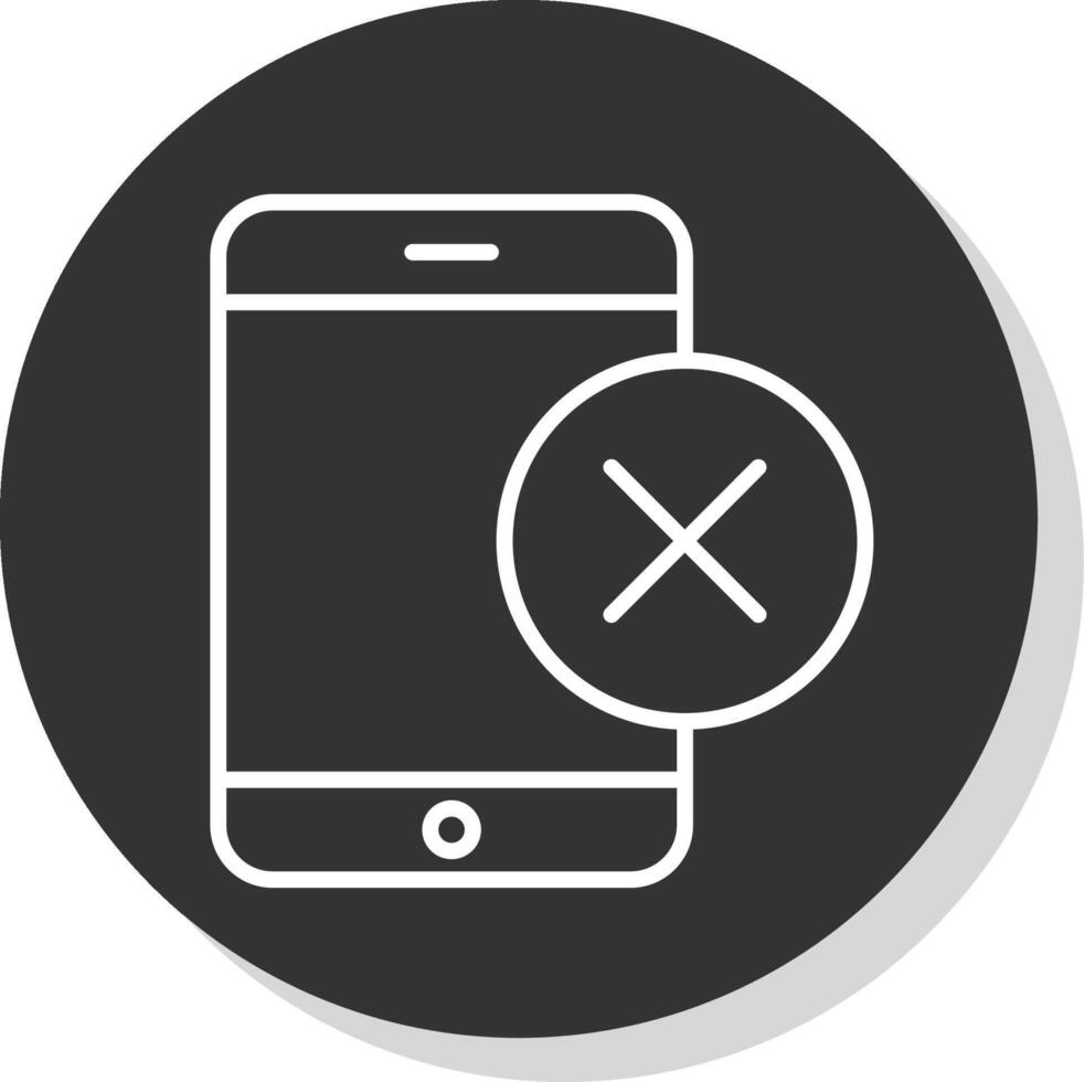 Smartphone Line Shadow Circle Icon Design vector