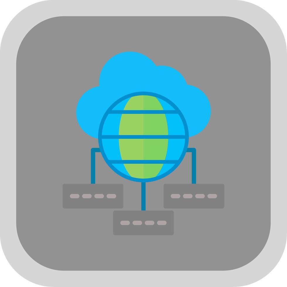 Data Sumit Flat round corner Icon Design vector