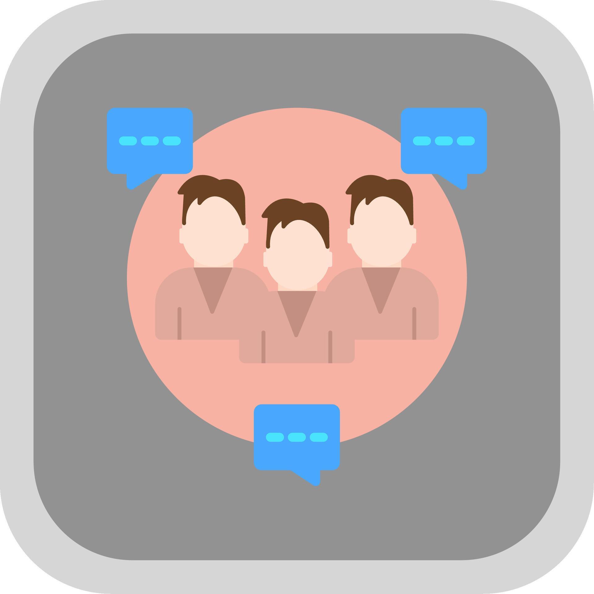 Seo Group Chat Flat round corner Icon Design 43917577 Vector Art at ...