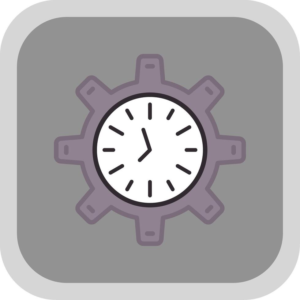 Time management Flat round corner Icon Design vector