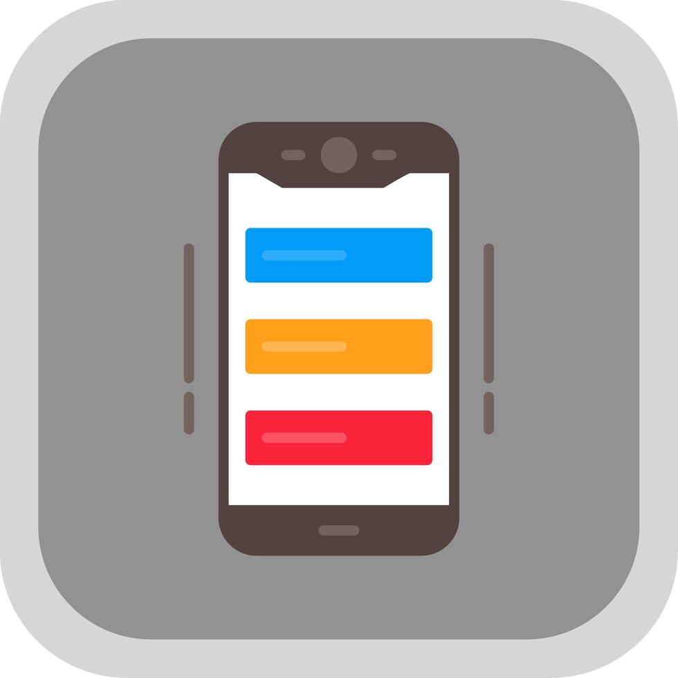 Mobile Work Flat round corner Icon Design vector
