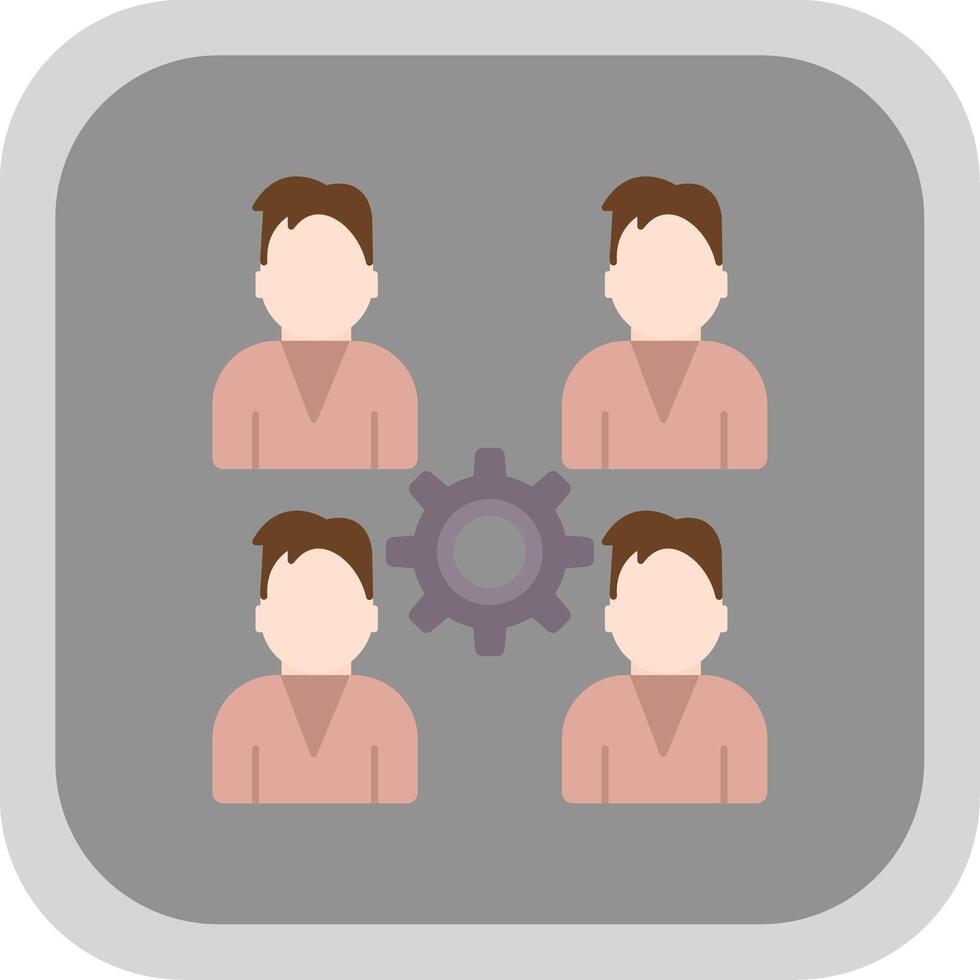 Pro Group Team Flat round corner Icon Design vector