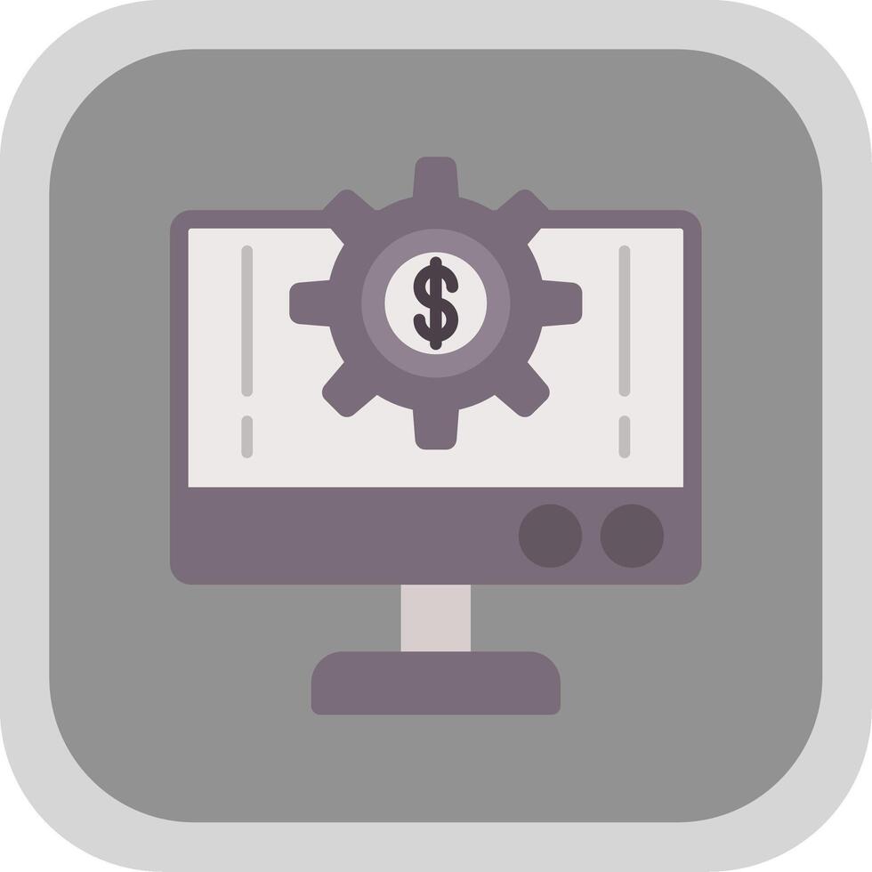 Money System Flat round corner Icon Design vector