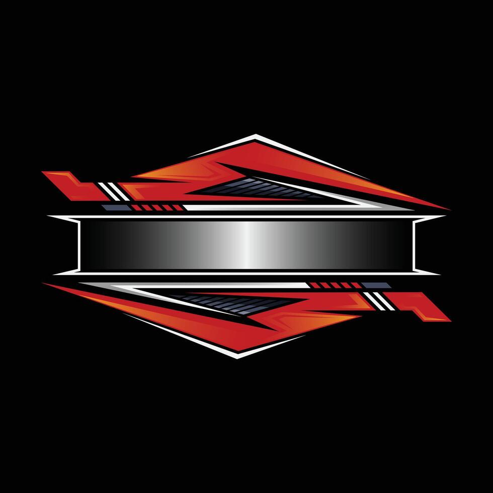 Blank border racing logo. Technology digital banner. Futuristic techno border. Gaming Logo vector