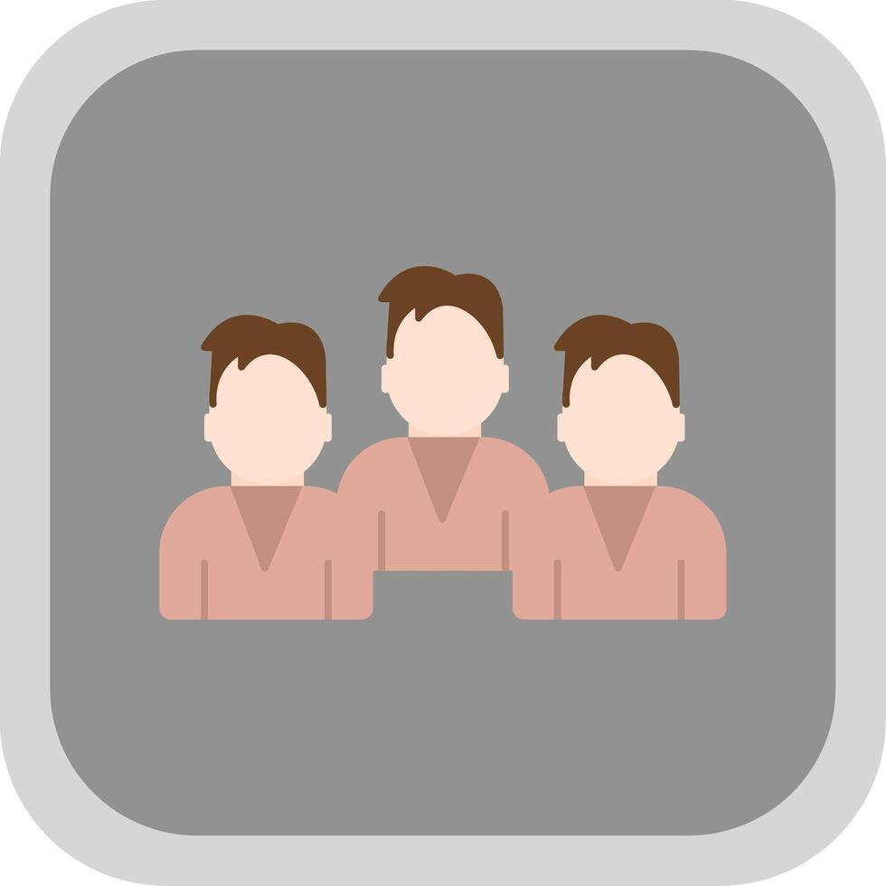 Group Team Flat round corner Icon Design vector