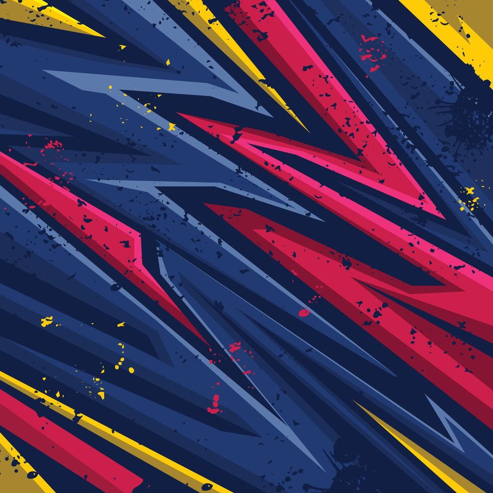 Sports jersey fabric template. Abstract geometric lines racing style vector