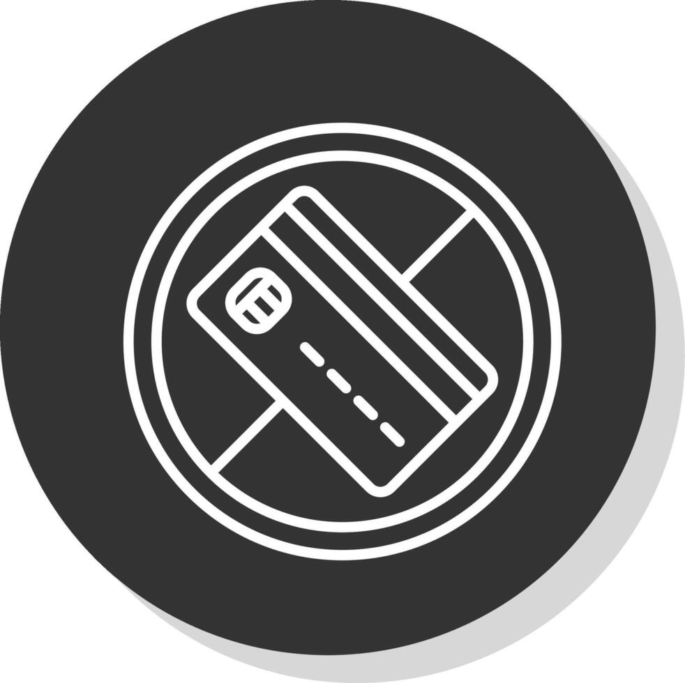 No crédito tarjeta línea sombra circulo icono diseño vector