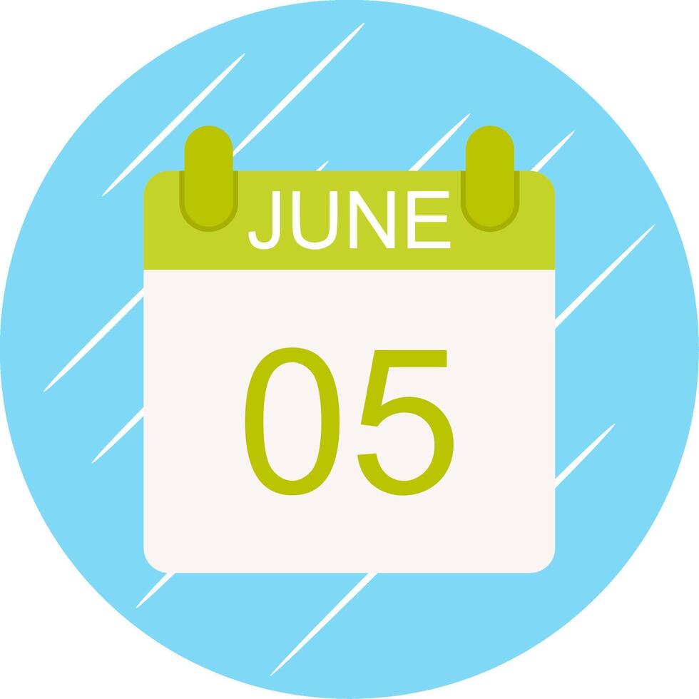 June Flat Circle Icon Design vector