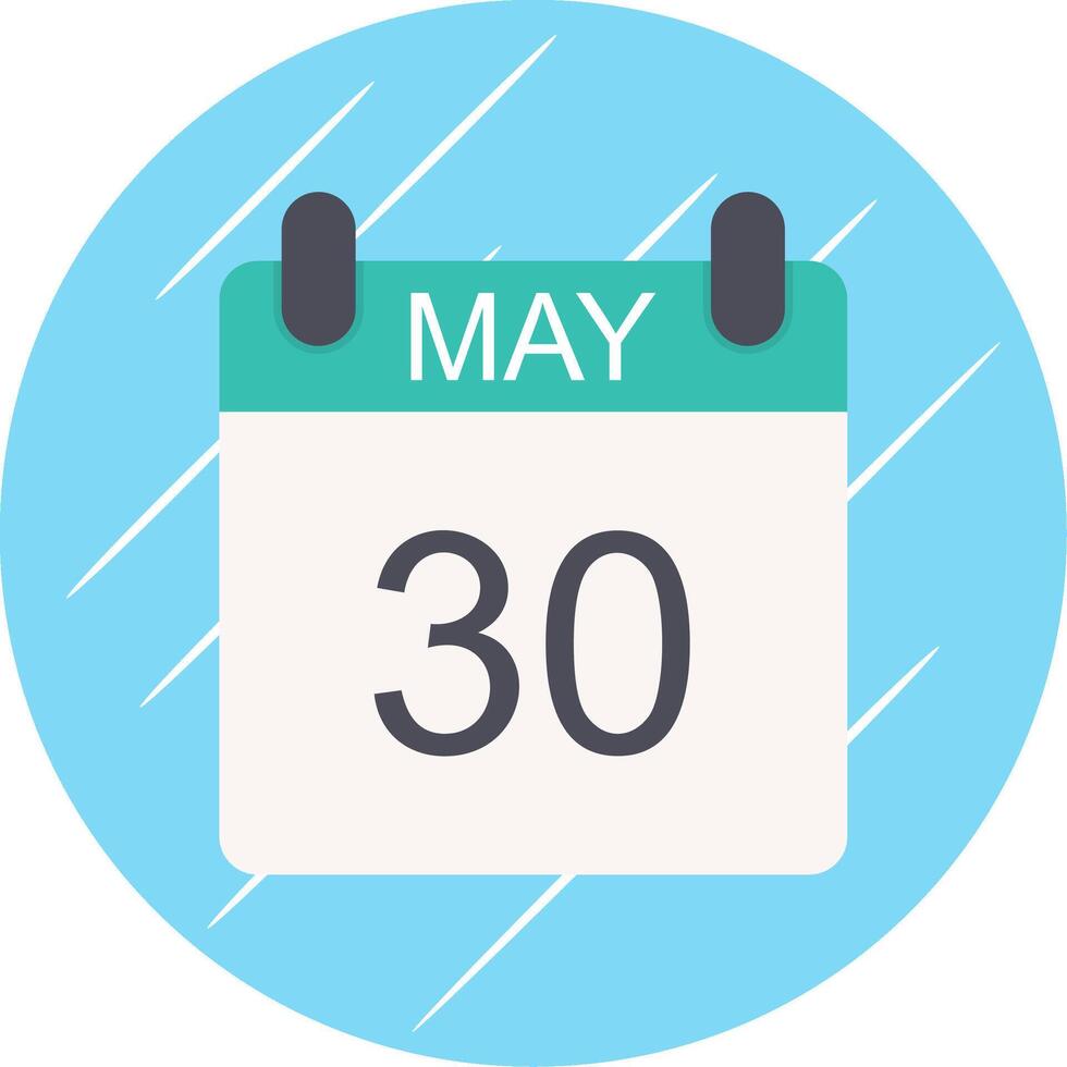 May Flat Circle Icon Design vector