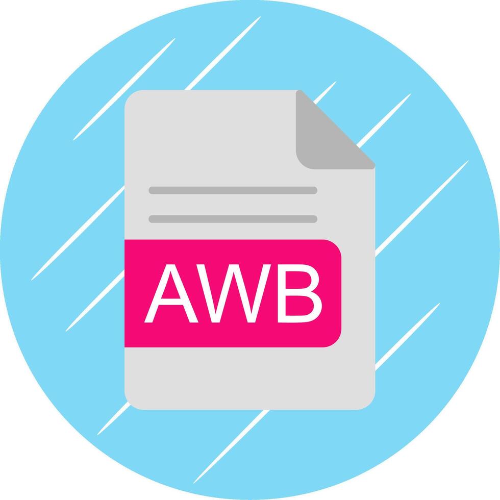 AWB File Format Flat Circle Icon Design vector