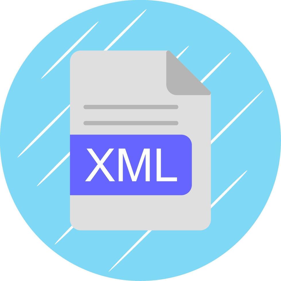 XML File Format Flat Circle Icon Design vector