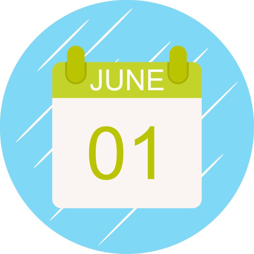 June Flat Circle Icon Design vector