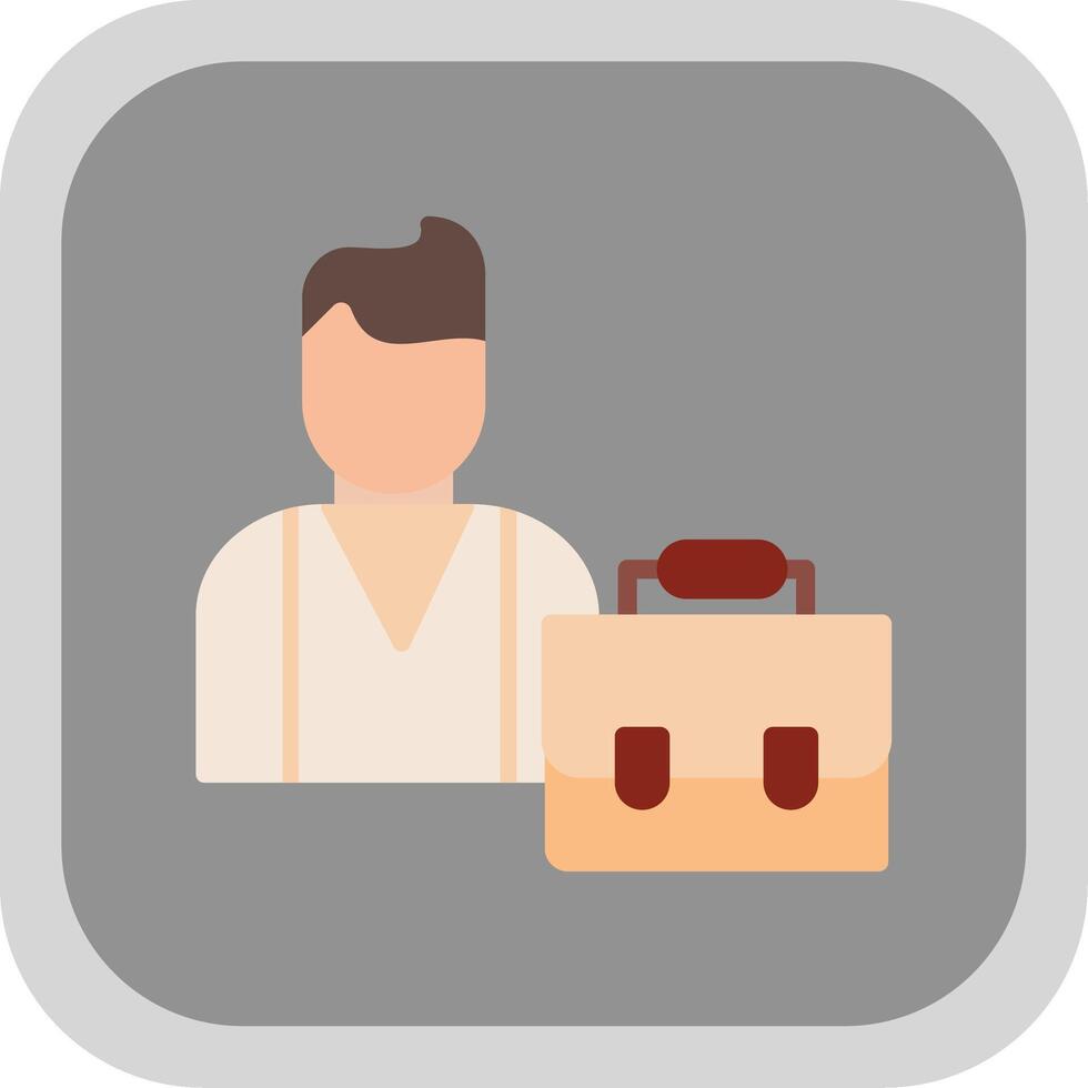 Broker Flat round corner Icon Design vector