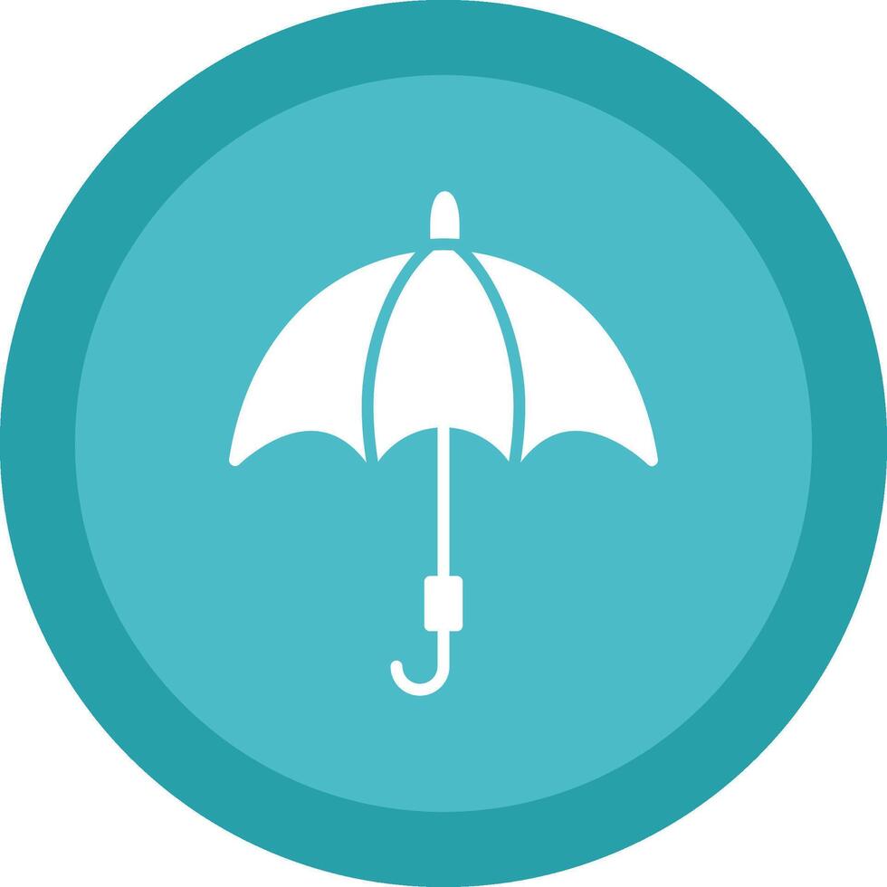 Umbrella Glyph Due Circle Icon Design vector