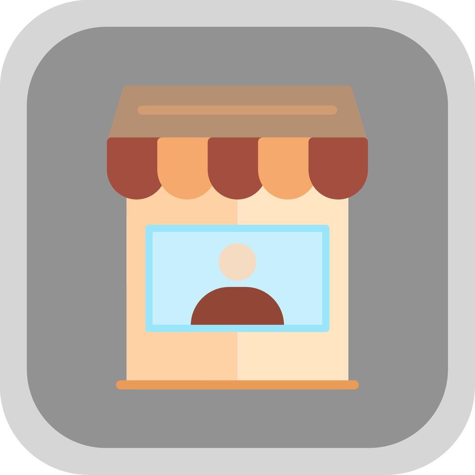 Seller Flat round corner Icon Design vector