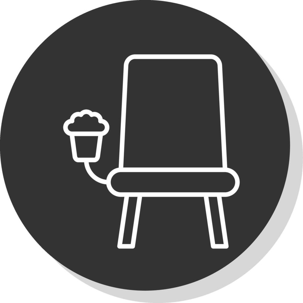 cine asiento línea sombra circulo icono diseño vector