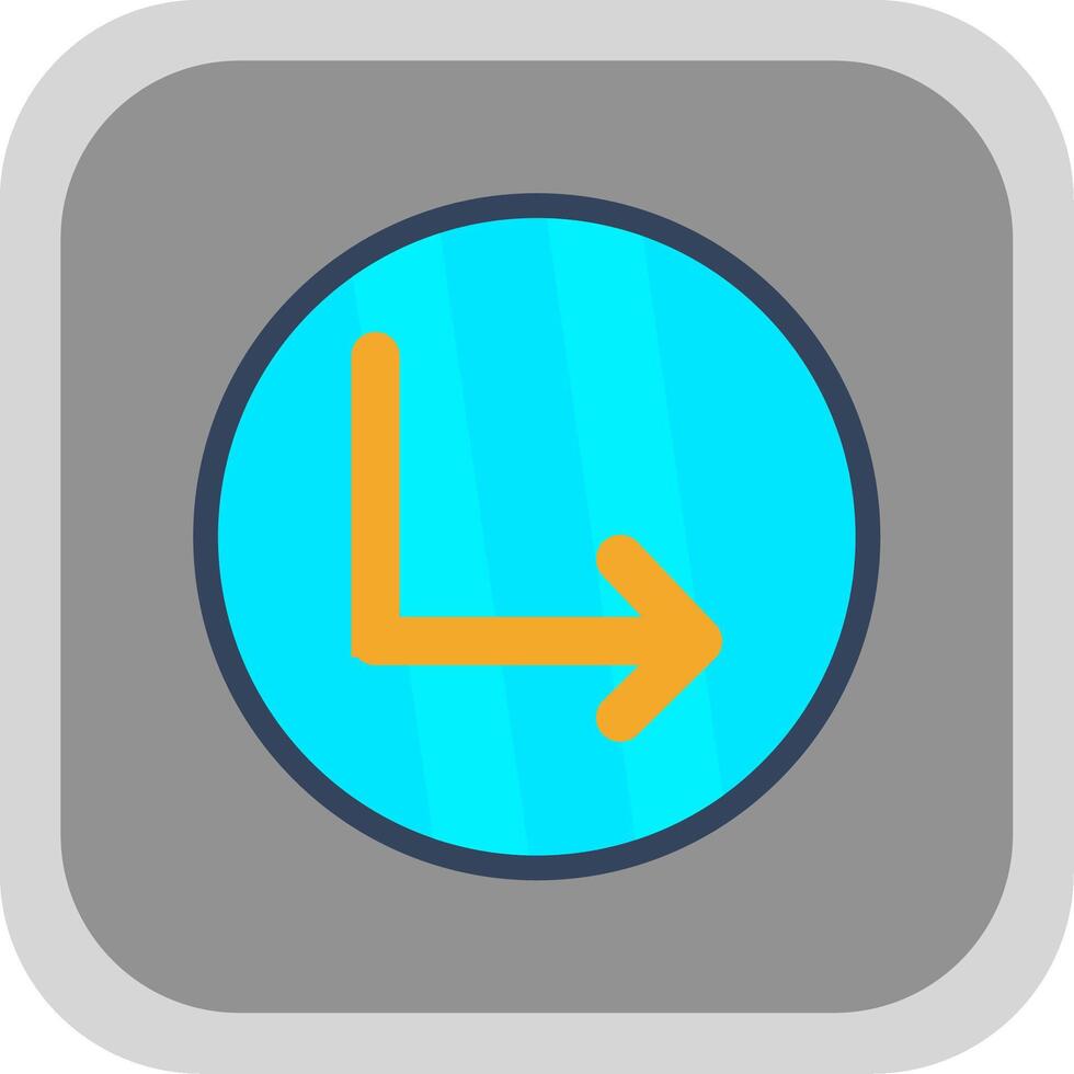 Turn Flat round corner Icon Design vector