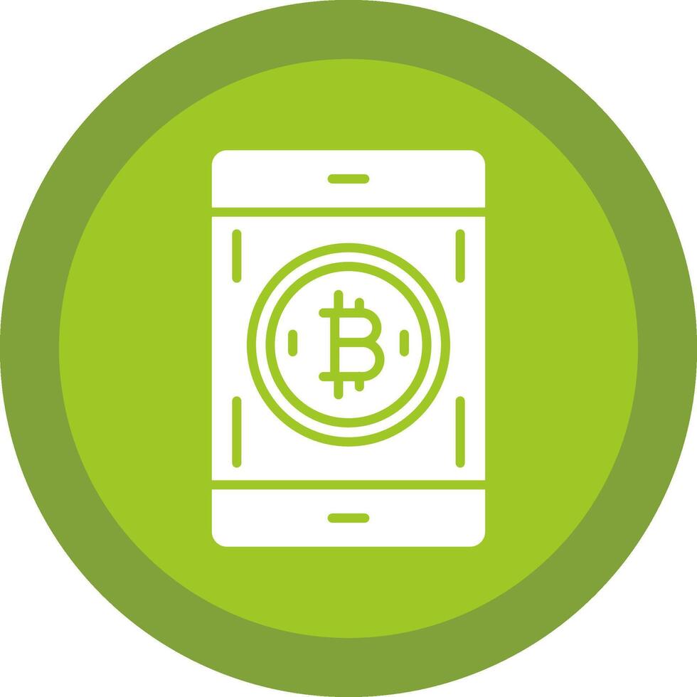 Bitcoin Pay Glyph Due Circle Icon Design vector