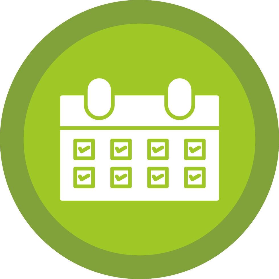 Calendar Glyph Due Circle Icon Design vector