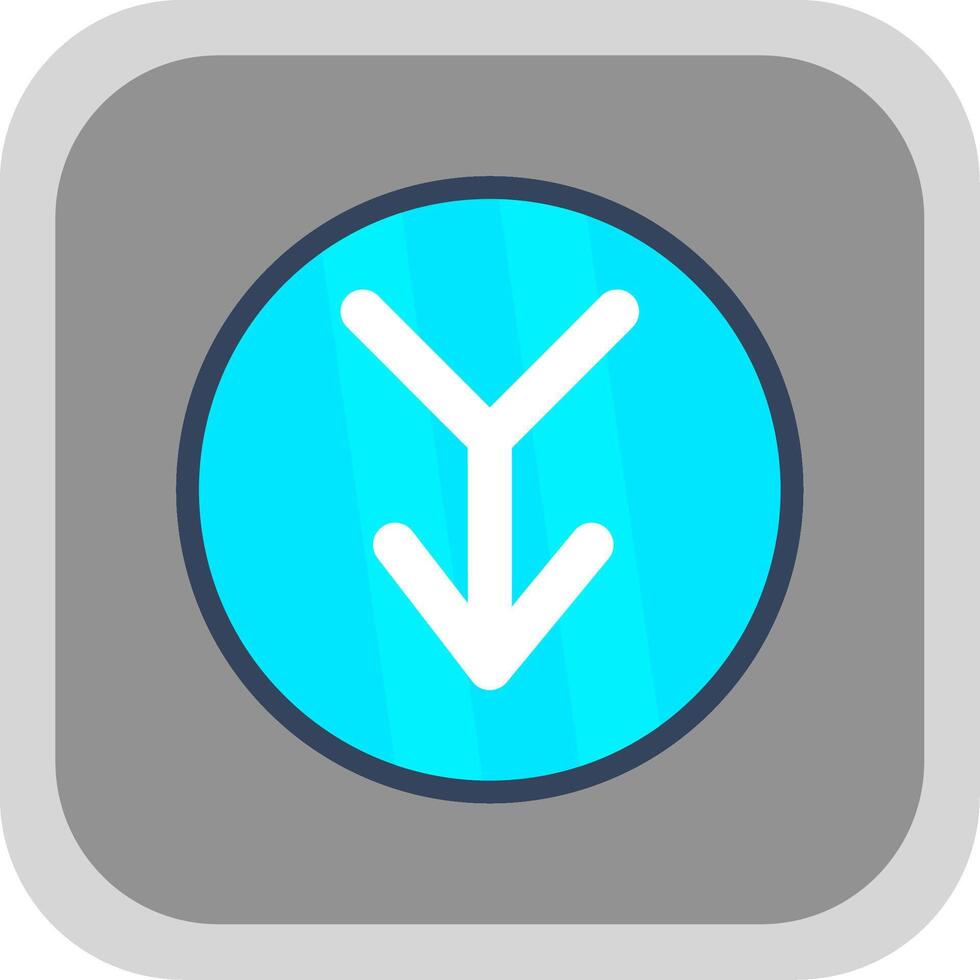Merge Flat round corner Icon Design vector