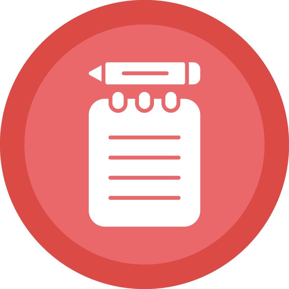 Notepad Glyph Due Circle Icon Design vector