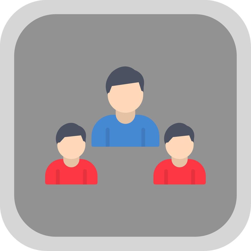 Busines Leader Flat round corner Icon Design vector