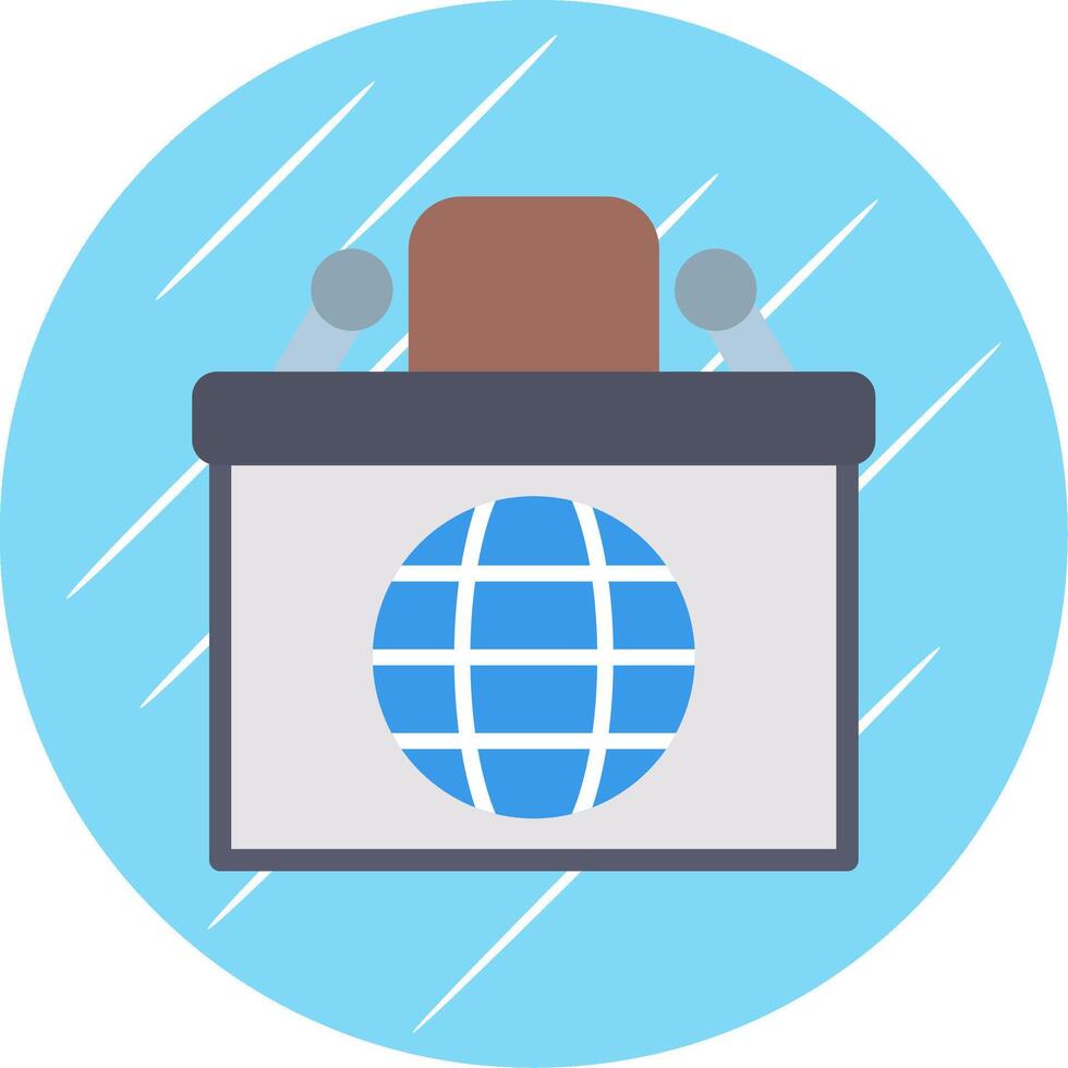 Desk Flat Circle Icon Design vector