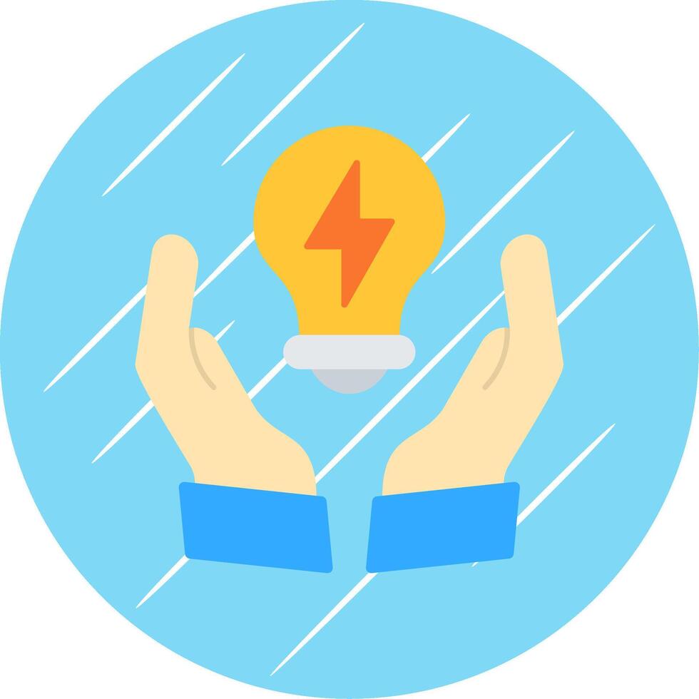 Light Bulb Flat Circle Icon Design vector