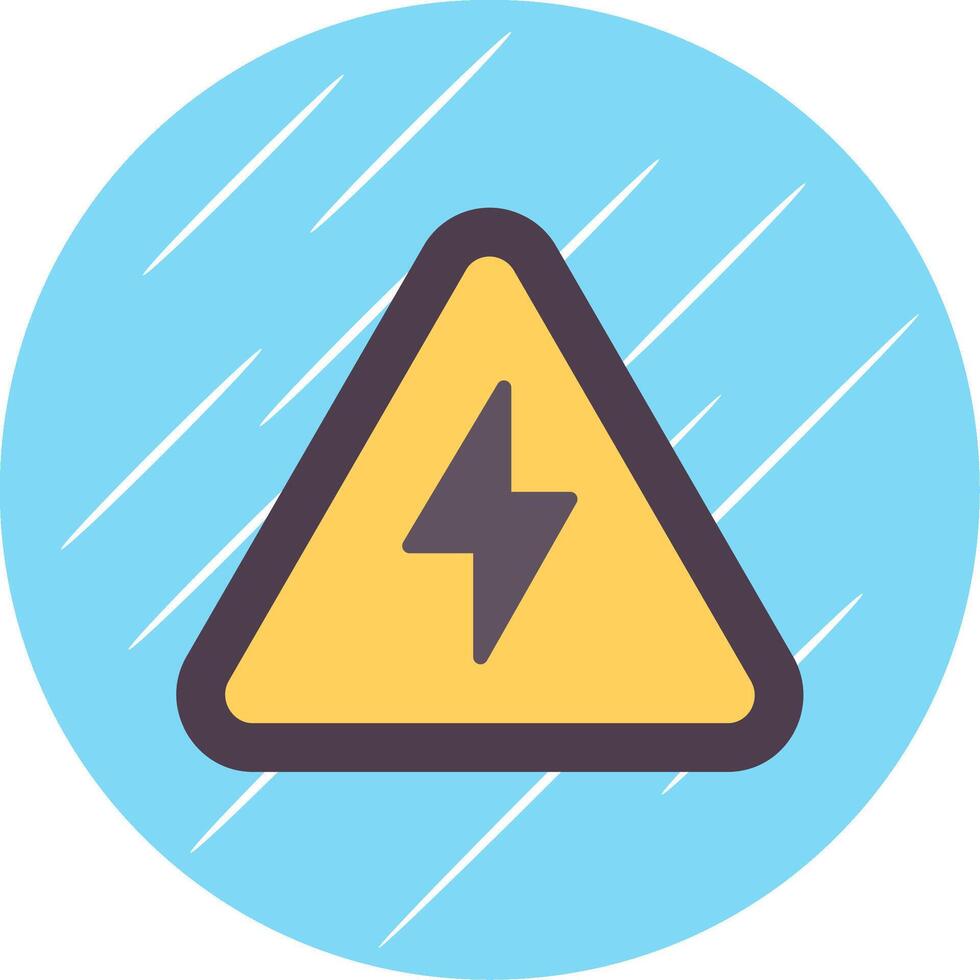 Electrical Danger Sign Flat Circle Icon Design vector