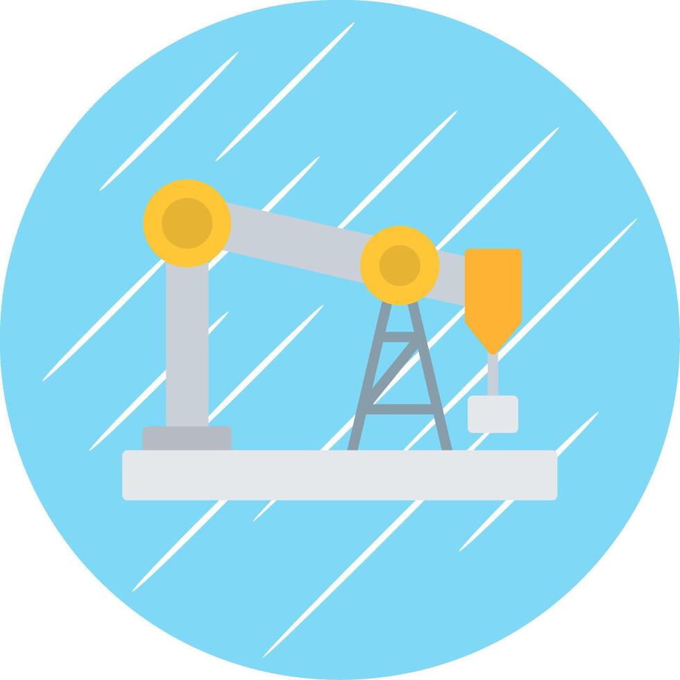 Drilling Rig Flat Circle Icon Design vector