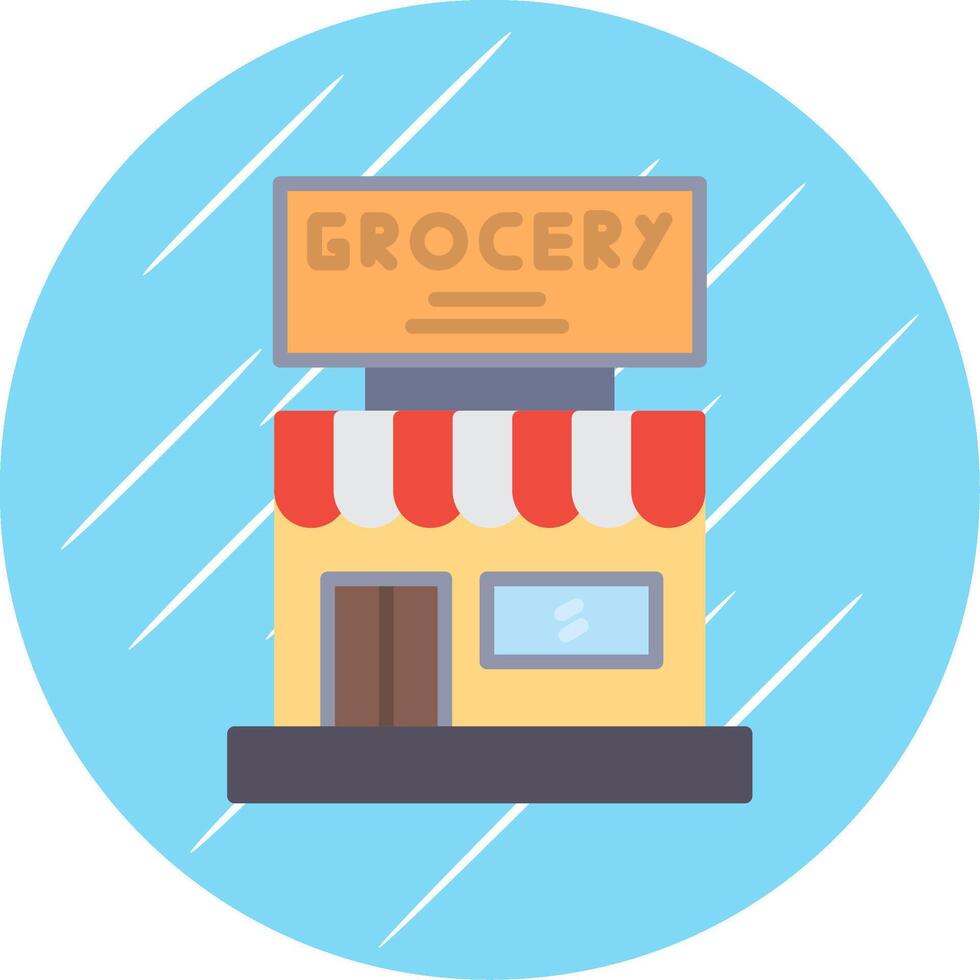 Grocery Store Flat Circle Icon Design vector