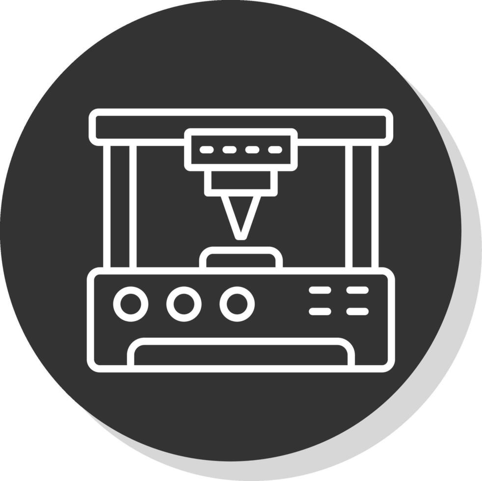 3d Printer Line Shadow Circle Icon Design vector