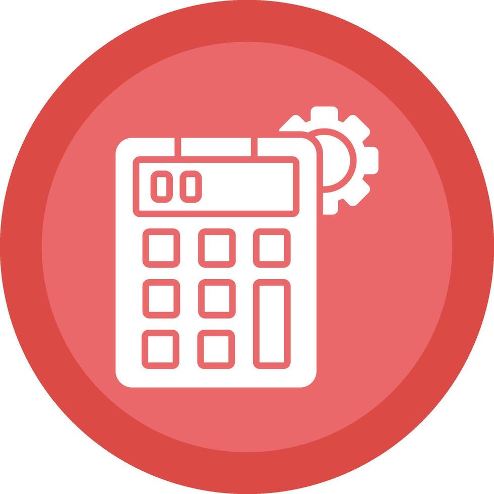 Calculator Line Shadow Circle Icon Design vector