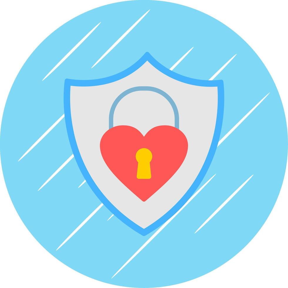 heart lock Flat Circle Icon Design vector