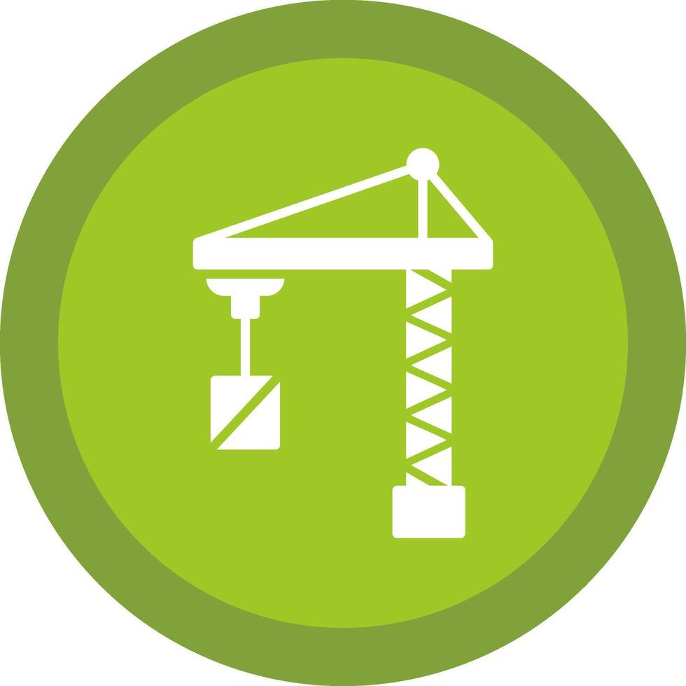 Port Crane Glyph Due Circle Icon Design vector