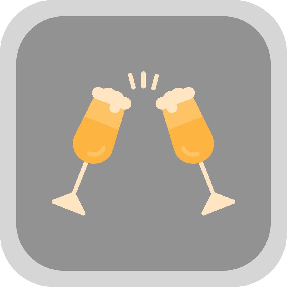 Cheers Flat round corner Icon Design vector