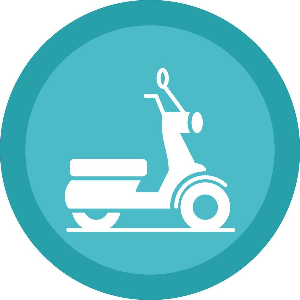 Scooter Glyph Due Circle Icon Design vector