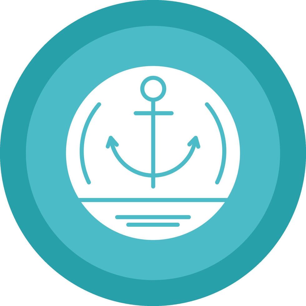 Anchor Glyph Due Circle Icon Design vector