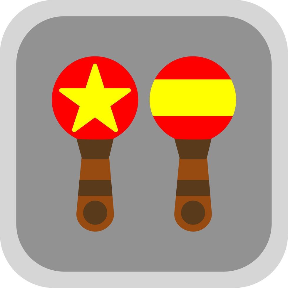 Maracas Flat round corner Icon Design vector