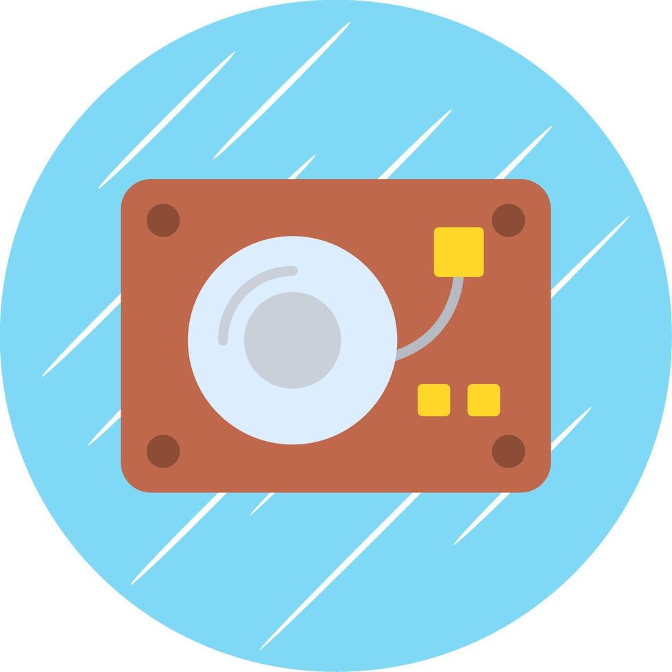 Turntable Flat Circle Icon Design vector
