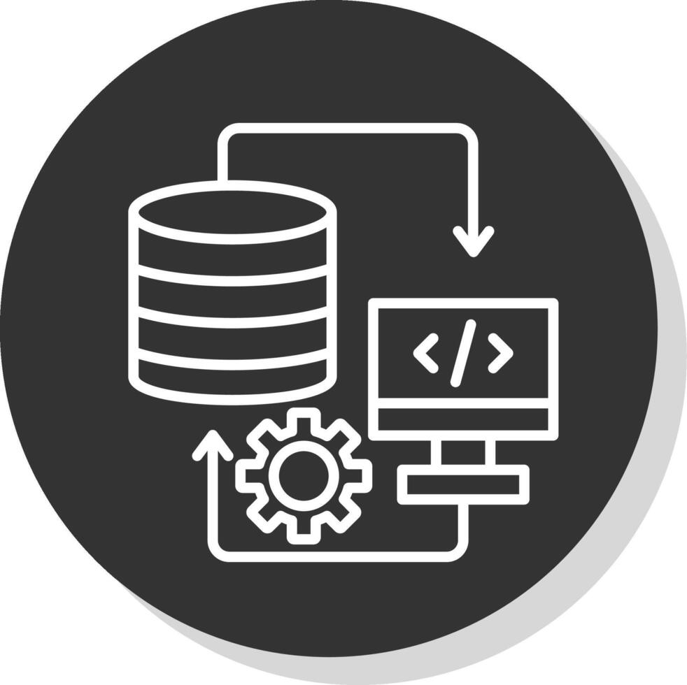 Data Storage Line Shadow Circle Icon Design vector