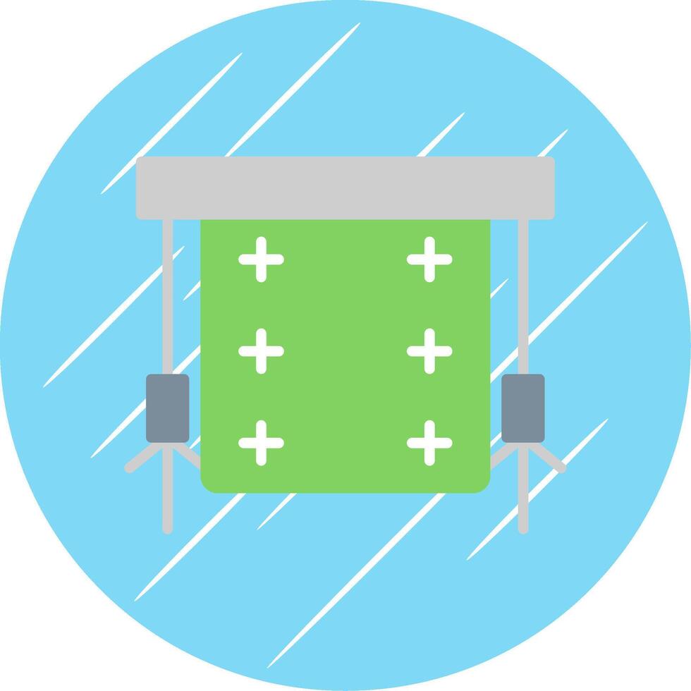 Green Screen Flat Circle Icon Design vector