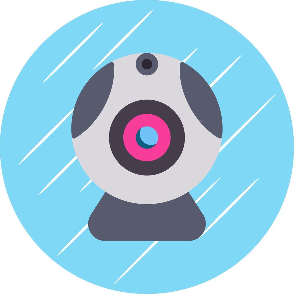 Web camera Flat Circle Icon Design vector