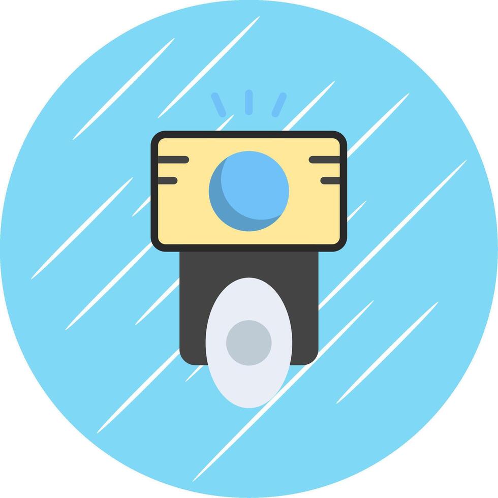 Camera Flash Flat Circle Icon Design vector