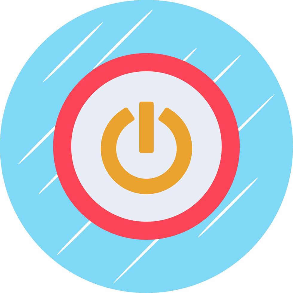 Power Button Flat Circle Icon Design vector
