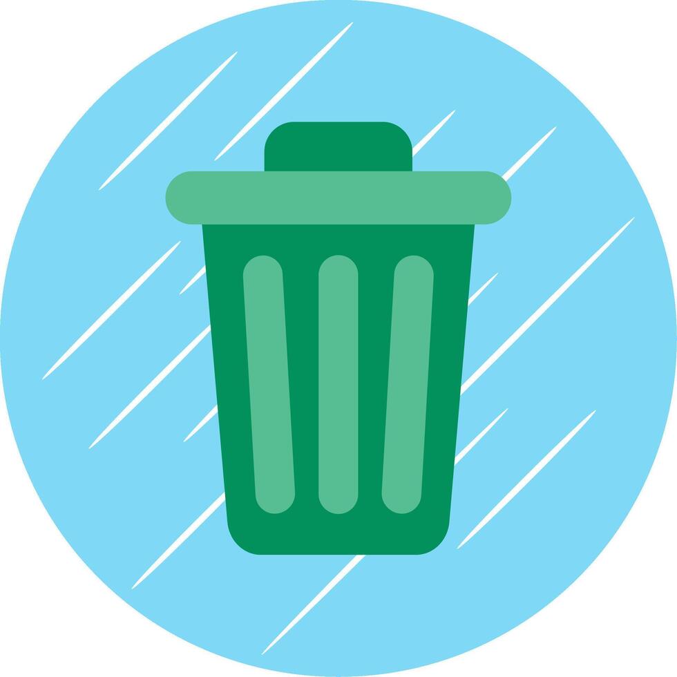 Dustbin Flat Circle Icon Design vector