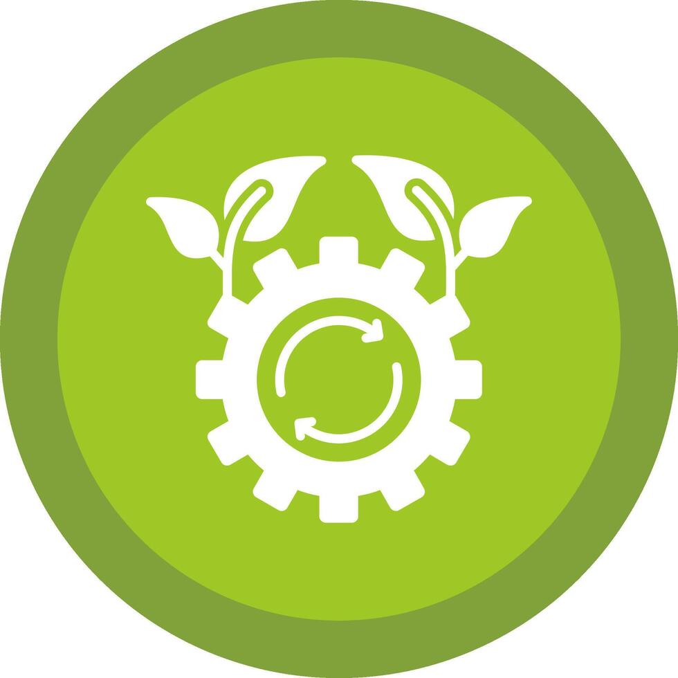 Sustainable Technology Glyph Due Circle Icon Design vector