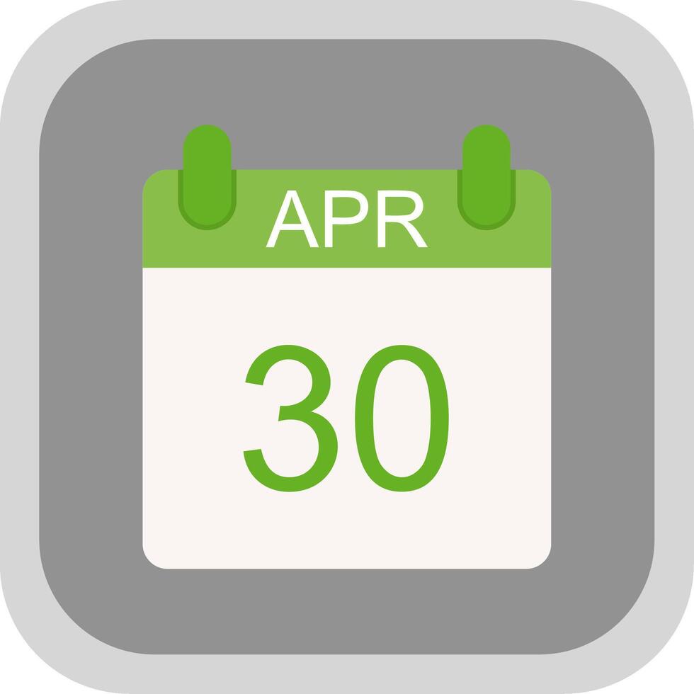 April Flat round corner Icon Design vector